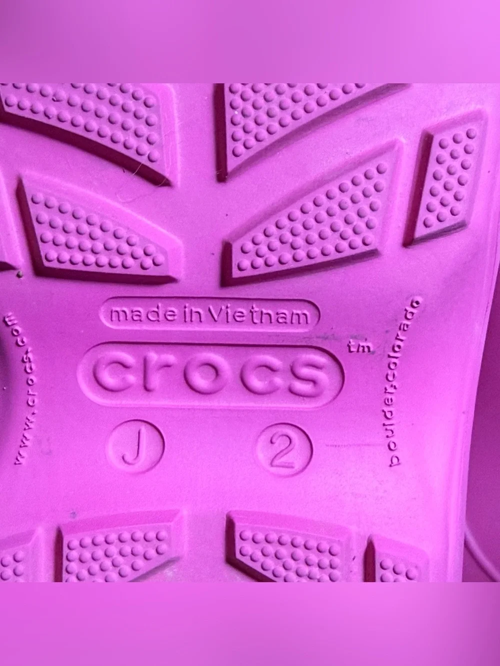 CROCS Girls Handle It Rain Boots Pink Waterproof Slip On Rubber Boots Size j2